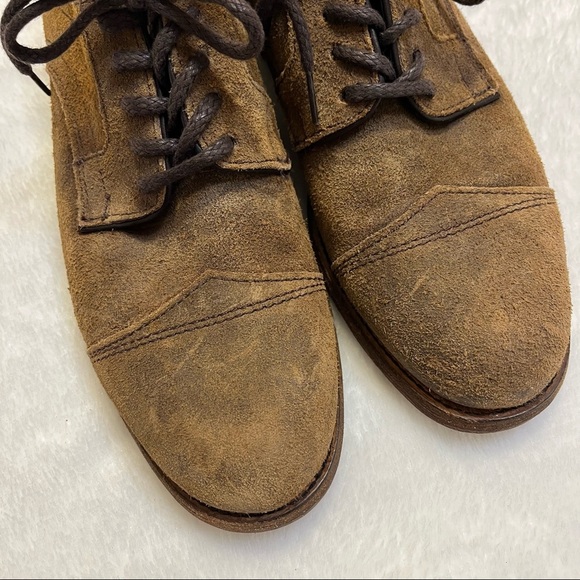 Frye Everett Cap Toe Oxford Shoe Rugged Tan Mens Size 8 - Picture 4 of 12